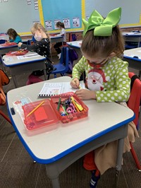 Students working at their desks