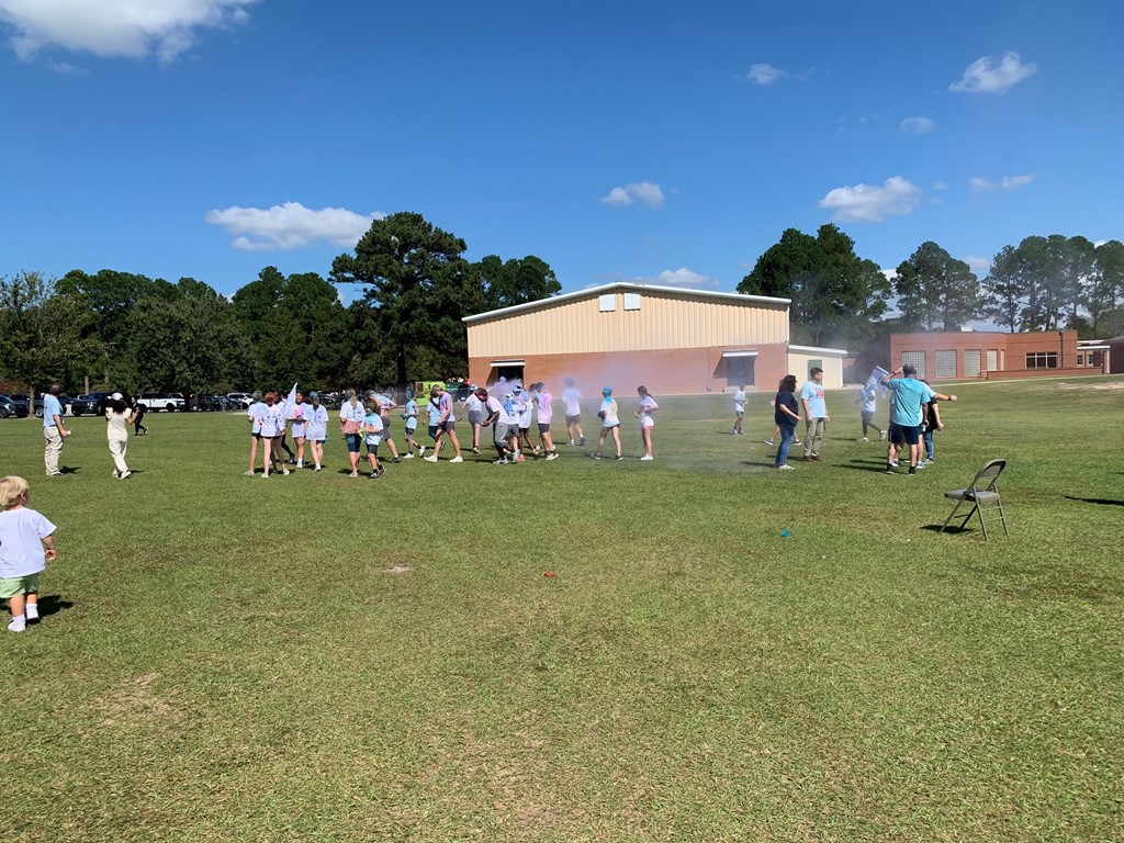 Upper School students during color run 2023