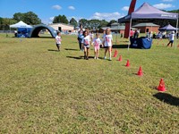 Student's holding hands during Fun Run 2023