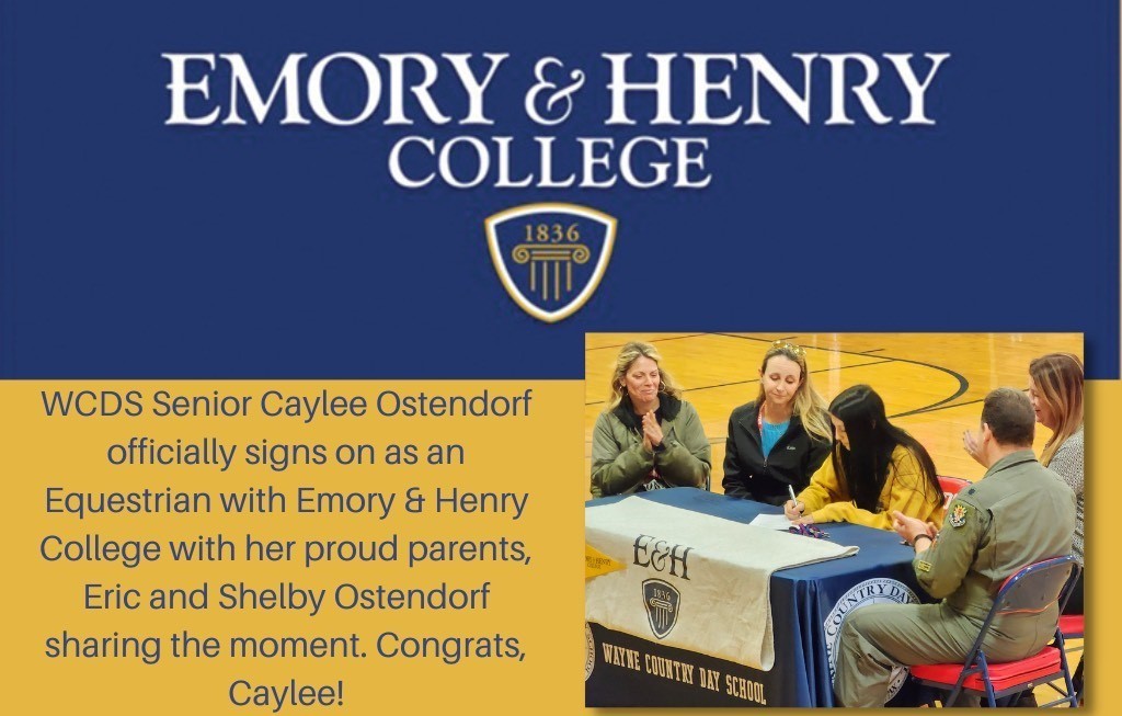 Caylee Ostendorf siging with Emory & Henry College